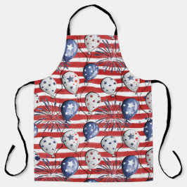 DELANTAL TIRA AZUL BLANCA ROJA Y BALONES