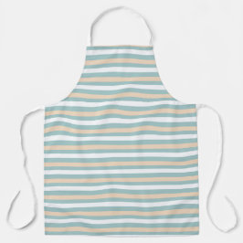 Delantal Tiras azules, blancas y sonoras pasteles