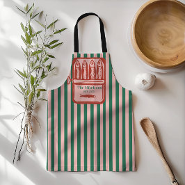 Delantal Tiras de tinte de sardina retro de familia persona