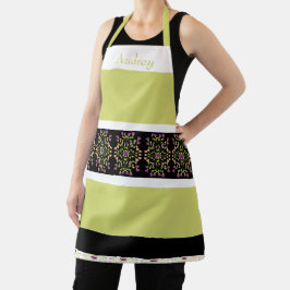 Delantal Tiras Y Flores