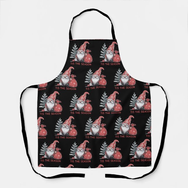 Delantal Tis The Season Gnome Christmas Holiday Winter (Anverso)