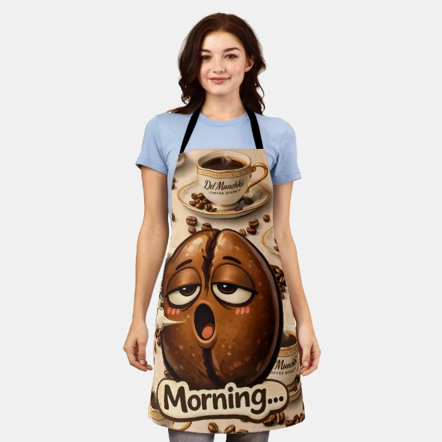 Delantal Title morning sleepy coffee bean funny relatable b (Gastado)