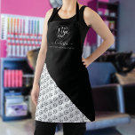 Delantal Título del patrón de bloque de color del logotipo<br><div class="desc">Esta moderna y sencilla plataforma de negocios es perfecta para cualquier peluquero, maquillador, uñas, esteticista, esteticista, panadero, cocinero y muchas más profesiones. Incluye un lugar para tu logo en la parte superior, con tu nombre y título encima de un bloque de color lindo en diagonal negra con un patrón de...</div>
