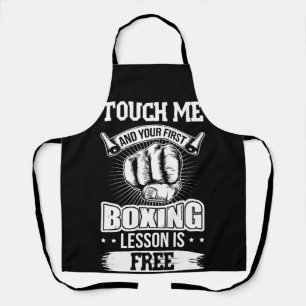 Delantal Tócame y tu primera lección de boxeo es gratis