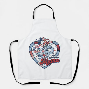 Delantal Toda Mamá Americana Diseño de Camiseta de Flor Pat