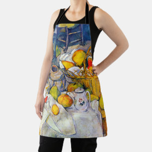 Delantal Todavía la vida con cesta de frutas, Paul Cezanne