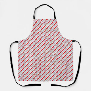 Delantal Todo El Mundo De La Cocina Del Corazón Rojo Y Blan