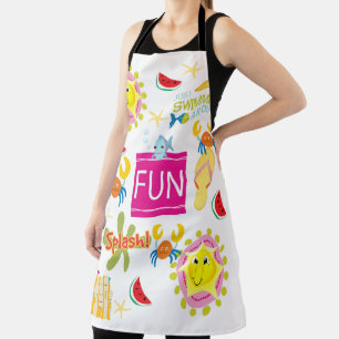 Delantal Todo el mundo Print Apron Beach House Fun Chef