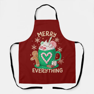 Delantal Todo Feliz Café con Leche de Jengibre Navideño