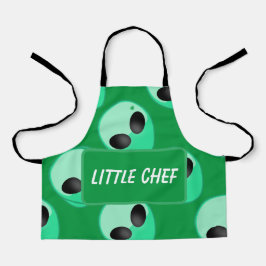 Delantal Todo impreso, cabeza extraterrestre verde