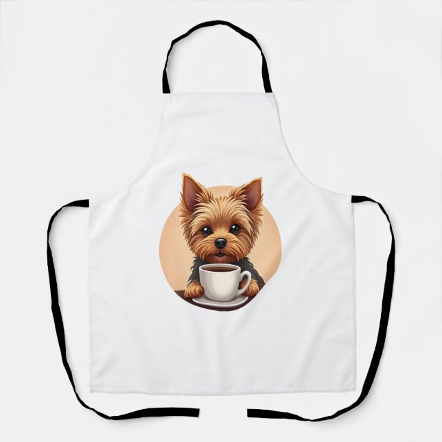 Delantal Todo lo que necesito es café y yorkie (Anverso)