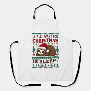 Delantal Todo lo que quiero para Navidad es dormir - Funny