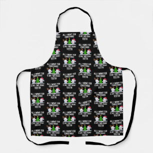 Delantal Todo lo que quiero para Navidad son mis dos diente