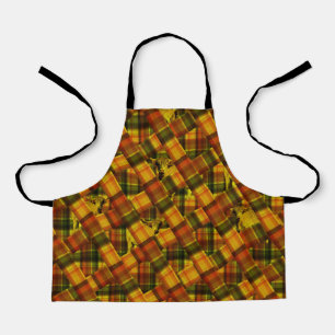 Delantal Toffee Highland Cow Tartán, niños Fullprint Apron