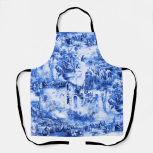 Delantal Toile Chinoiserie, sauce azul, china azul  