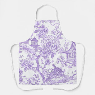 Delantal Toile de chinoiserie púrpura Dragón Flor de Cerezo