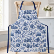 Toile de Francia Azul Patrón de Rama de Rosa Campe