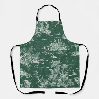 Delantal Toile de Jouy verte