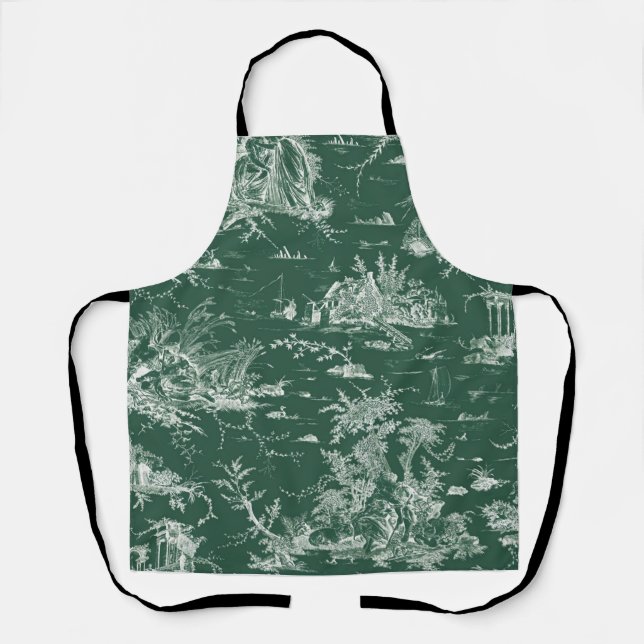 Delantal Toile de Jouy verte (Anverso)