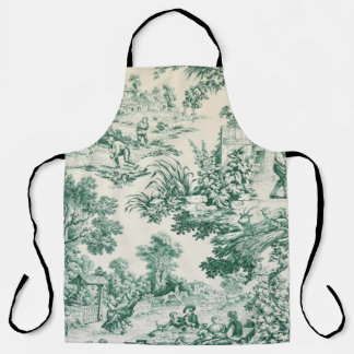 Delantal Toile de Jouy verte