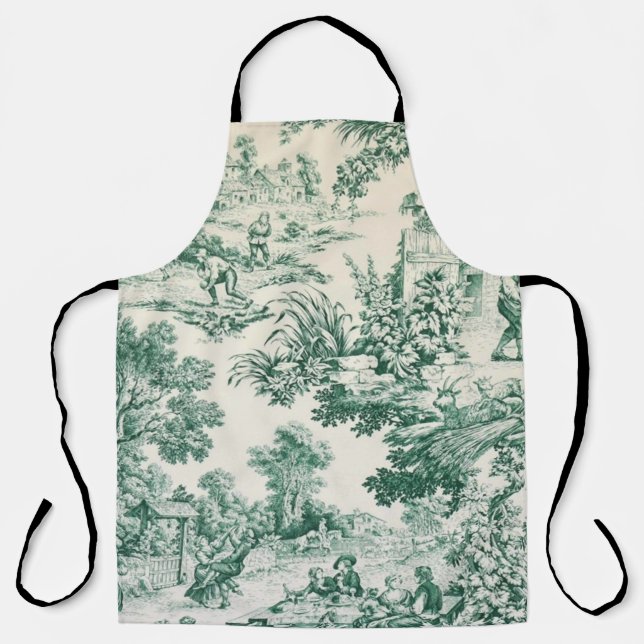 Delantal Toile de Jouy verte (Anverso)