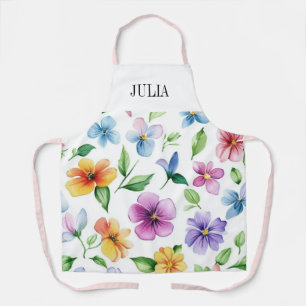 Delantal Toile floral francés rosa personalizado