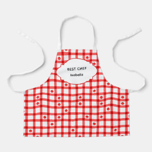 Delantal Tomates de Gingham Rojo Lindos Mejor Chef
