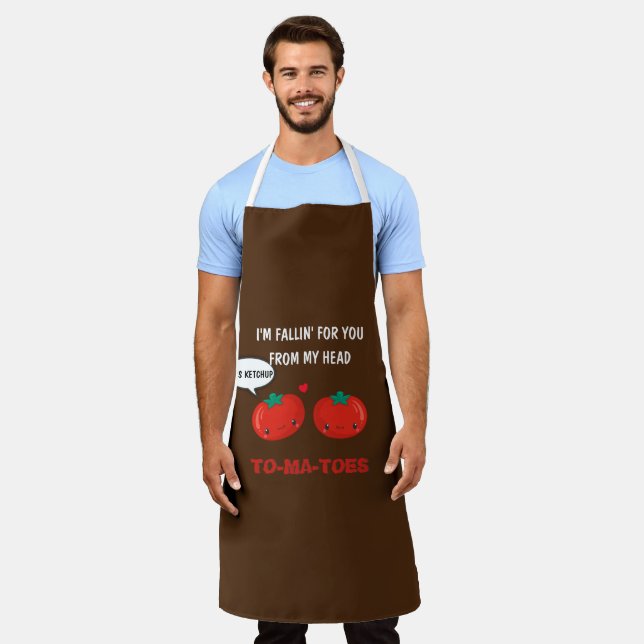 Delantal Tomates Enamorados El día de San Valentín Romántic (Gastado)