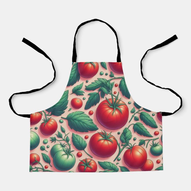 Delantal Tomatoe Apron de fondo rojo (Anverso)