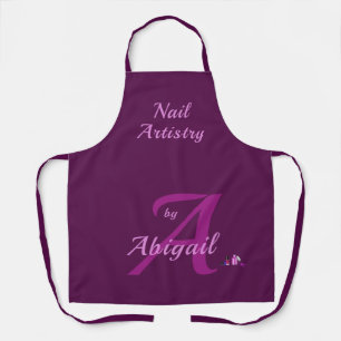 Delantal Tonos De La Artista De Las Uñas Púrpura