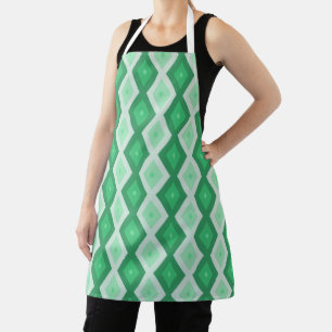 Delantal Tonos de patrón de diamante verde