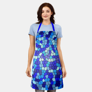 Delantal Tonos de vidrio manchado azul por Shirley Taylor