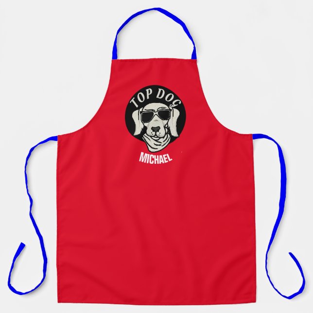 Delantal Top Dog Apron - Regalo de Chef Gracioso Personaliz (Anverso)