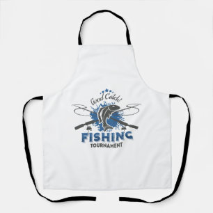 Delantal Torneo de pesca, pescado, pescador, lago, océano,