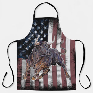 Delantal Toro de bandera estadounidense