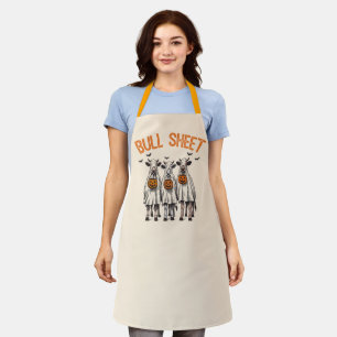 Delantal Toro Divertido Hoja Vintage Halloween