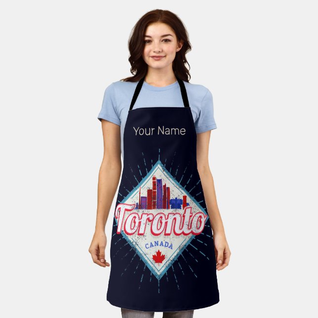 Delantal Toronto Skyline Ontario Retro Canada Vintage (Gastado)