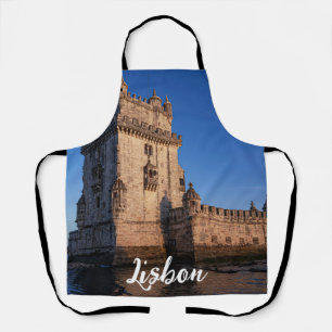 Delantal Torre Belem al atardecer en Lisboa, Portugal