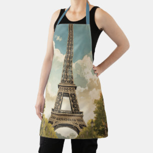 Delantal Torre Eiffel París Viajes Estilo Vintage Arte Retr