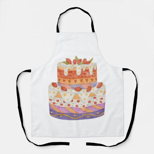 Delantal Torta de dos niveles de fresa (Anverso)