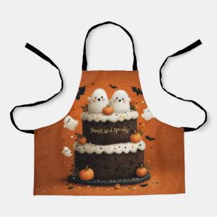Delantal Torta de fantasma de Halloween linda Un pequeño Bo