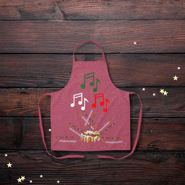 Delantal Torta de tambor, bastones de galletas y notas musi (Subido por el creador)