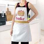 Delantal Torta Oro Borgoña Rojo Bake Moderno Audaz Tipograf<br><div class="desc">Aquí hay una forma maravillosa de añadir a la diversión de la cocción, así como de seguir promocionando su negocio. Añada un poco más de brillo a sus aventuras culinarias cuando use este elegante, sofisticado, sencillo y moderno delantal. "horneo" en una tipografía atrevida de color burdeos polvorientos, un pastel de...</div>