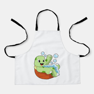 Delantal Tortuga bañándose con espuma