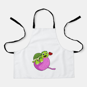 Delantal Tortuga con bola de lana