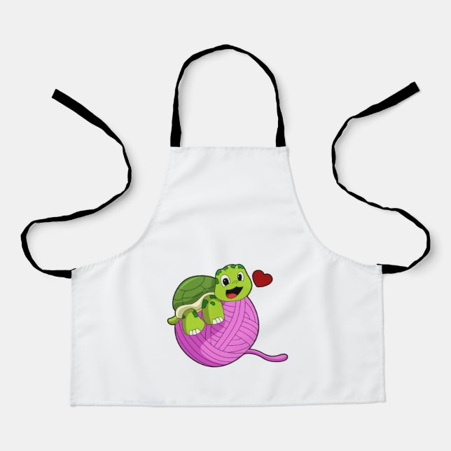 Delantal Tortuga con bola de lana (Anverso)