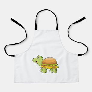 Delantal Tortuga con caparazón como hamburguesa. PNG