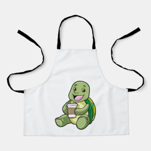 Delantal Tortuga con caparazón y café a tomar