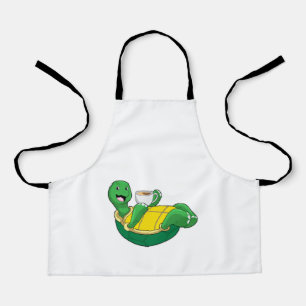 Delantal Tortuga con taza de café