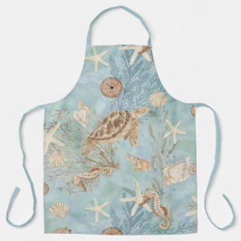 Delantal Tortuga del mar de la playa Océano caballete de ma